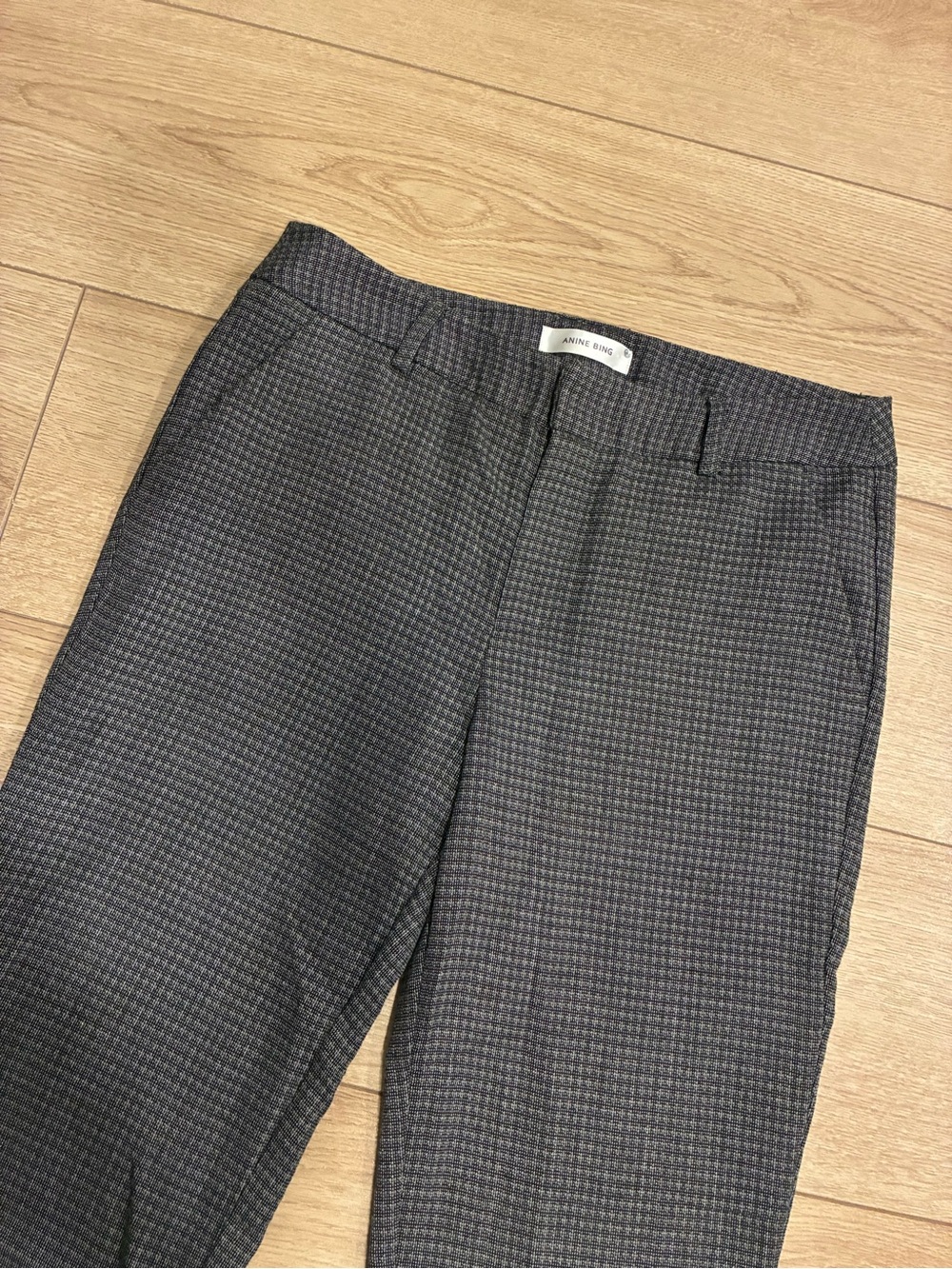 Anine Bing Women’s Houndstooth Tuxedo Pant Straight Leg Size XS
